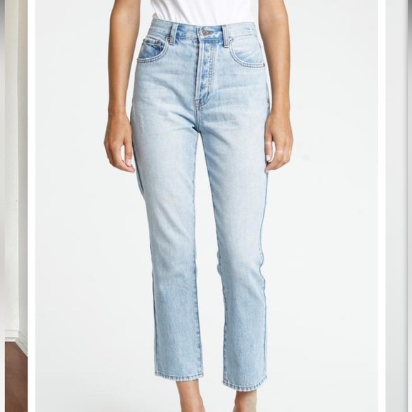 Pistola Keaton High Rise Slim Straight Button Fly Light Wash Jeans Women’s Sz 24 - Picture 1 of 8